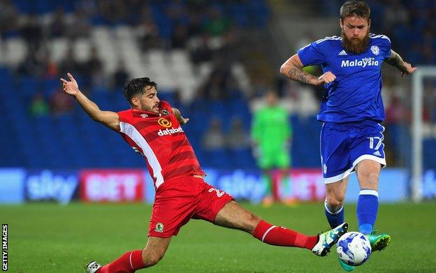 Stephen Hendrie (left) in action for Blackburn