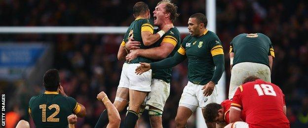 South Africa celebrate