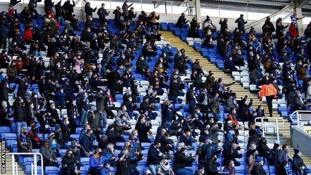 Reading supporters at the Madejski Stadium