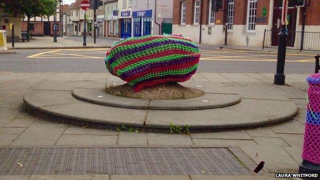 Crocheted artwork in Royston