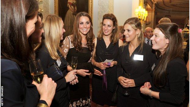 Team GB women's hockey team with the Duchess of Cambridge