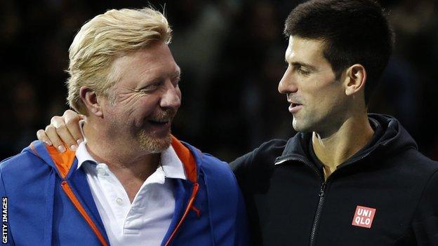 Boris Becker and Novak Djokovic