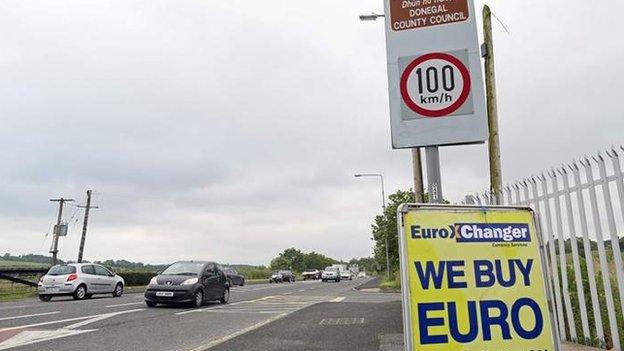 Traffic signs at County Donegal border