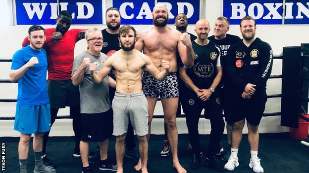 Tyson Fury shared an image with Davison (right) at Freddie Roach's Wild Card Boxing Gym in Los Angeles