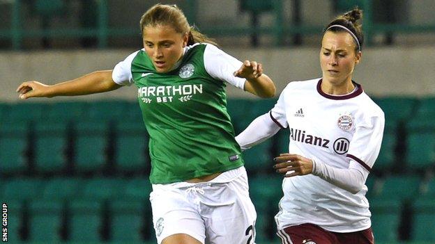 Abigail Harrison scored for Hibs in Germany