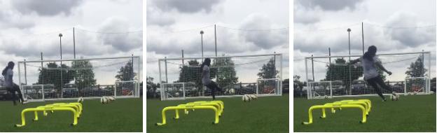 Aluko doing shooting drills