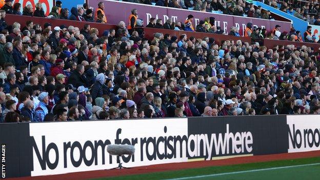 No Room for Racism signs at Villa Park