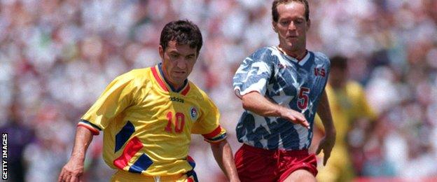 Gheorghe Hagi in action at the 1994 World Cup