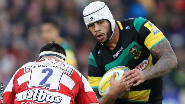 Courtney Lawes in action against Gloucester