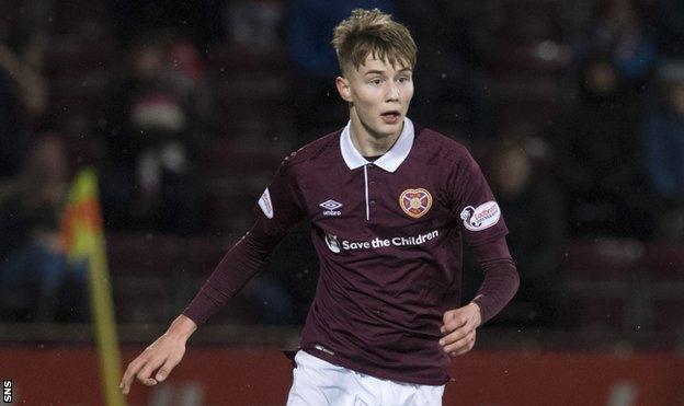 Hearts midfielder Harry Cochrane