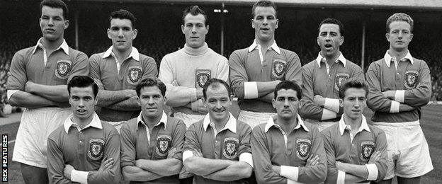 The Wales team that beat England in 1956