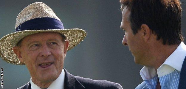 Former Yorkshire batsmen Geoffrey Boycott and Michael Vaughan