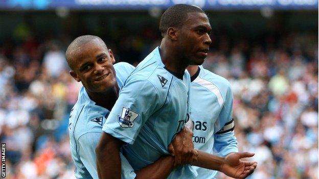 Vincent Kompany and Daniel Sturridge on Kompany's debut in 2008