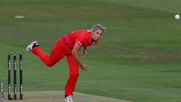 Claire Nicholas in action for Welsh Fire against London Spirit in August