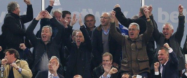 Jose Mourinho is in the stands at West Ham