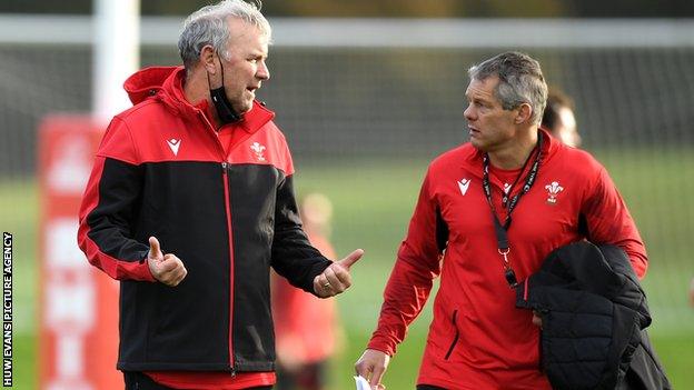 Wales head coach Wayne Pivac and his former defence coach Byron Hayward