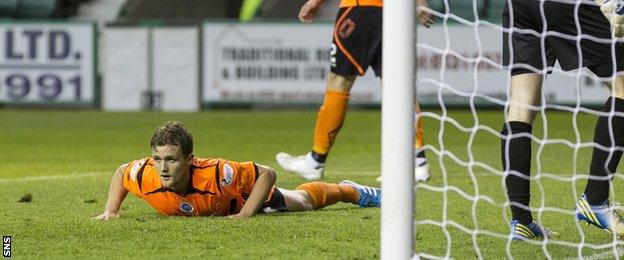 Dejection for Stranraer's Scott Rumsby after turning the ball into the back of his own net