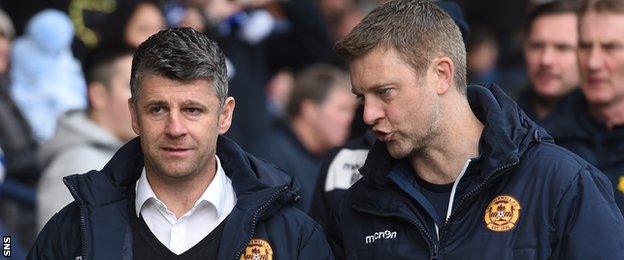 Motherwell interim manager Steve Robinson and coach Stephen Craigan