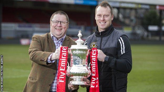 Newport chairman Gavin Foxall and manager Michael Flynn