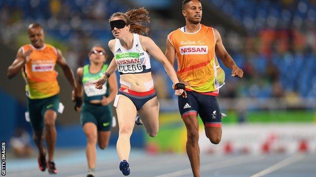 Libby Clegg (left) wins gold in Rio