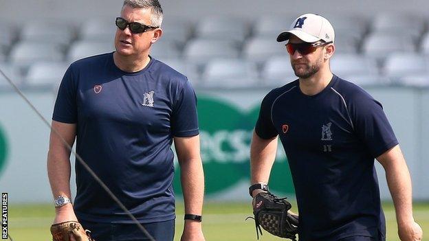 Bears sport director Ashley Giles (left) and first-team coach Jim Troughton