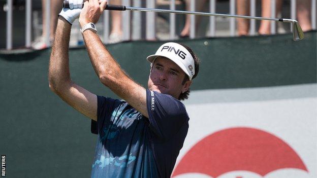 Bubba Watson hits a tee shot at the Travelers Championship