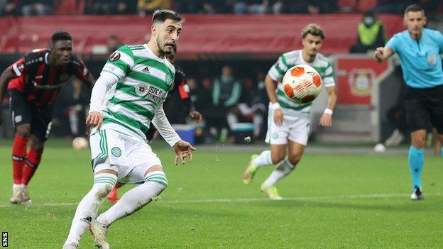 Josip Juranovic's Panenka penalty hauled Celtic level shortly before half-time