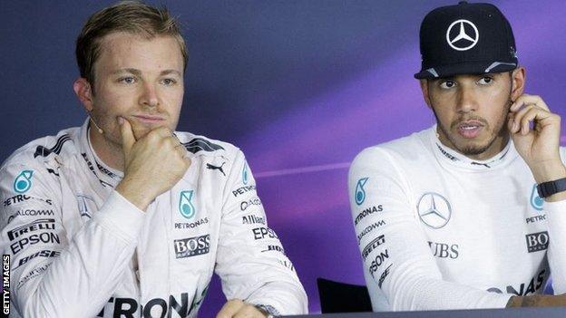 Nico Rosberg and Lewis Hamilton