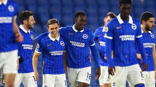 Danny Welbeck celebrates his goal with his team-mates