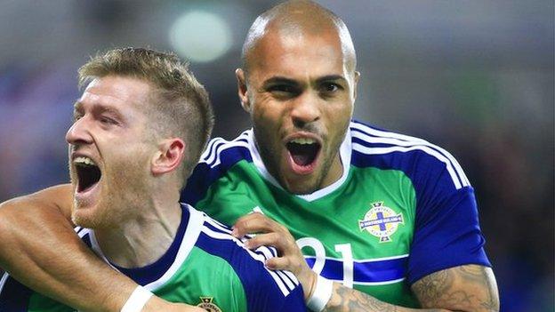 Northern Ireland's Steven Davis and Josh Magennis