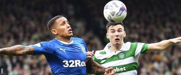 Kieran Tierney takes on James Tavernier