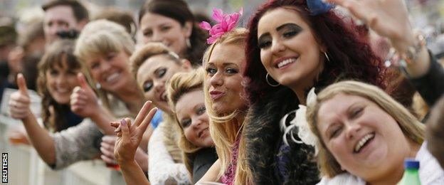 Racegoers at Aintree