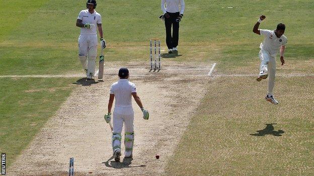 Jonny Bairstow is bowled