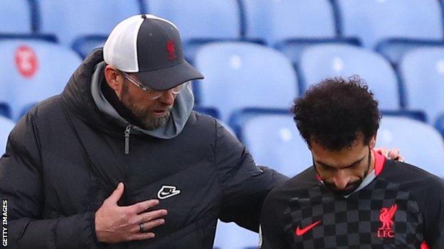 Liverpool manager Jurgen Klopp (left) and forward Mohamed Salah