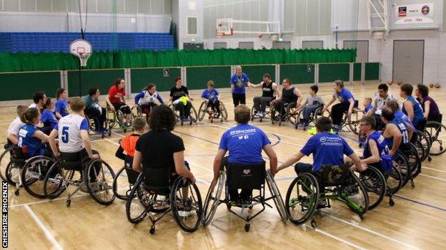 Wheelchair basketball coaching at Cheshire Phoenix