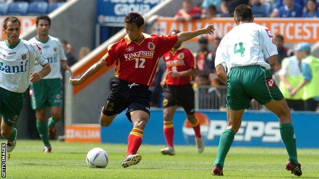 Bhaichung Bhutia in action for East Bengal