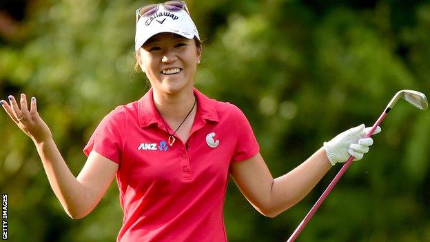 Lydia Ko reacts to a shot the Canadian Women's Open