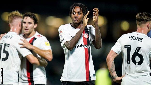 Dylan Kadji playing for Bristol City in the Carabao Cup