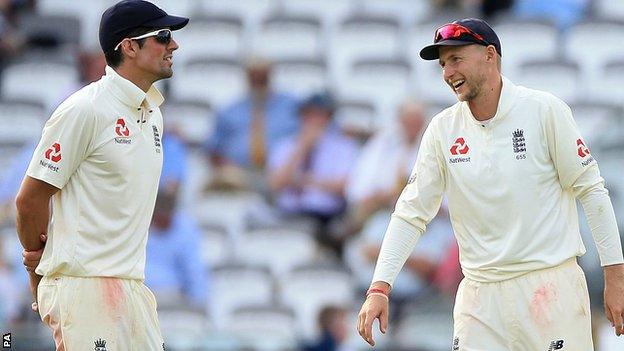 Alastair Cook (left) resigned as England Test captain after a record 59 matches in charge