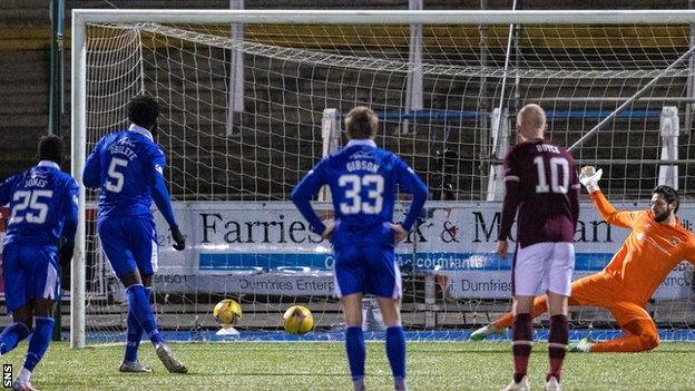 Ayo Obileye's penalty looked to have given Queen of the South victory