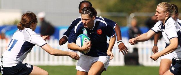 Scotland in action in their last Women's Six Nations victory against France in 2010.