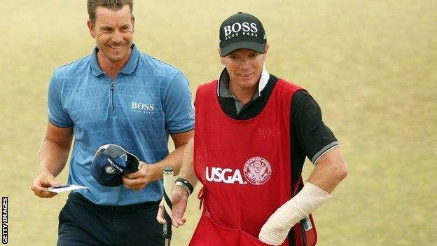 Henrik Stenson and caddie Gareth Lord