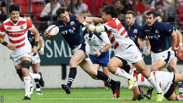 Japan and Scotland players