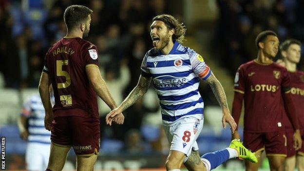 Jeff Hendrick celebrates his equaliser for Reading