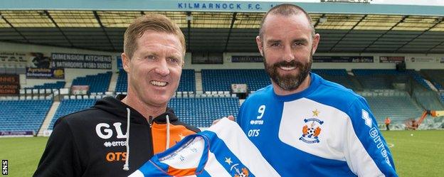 Kilmarnock manager Gary Locke and Kris Boyd