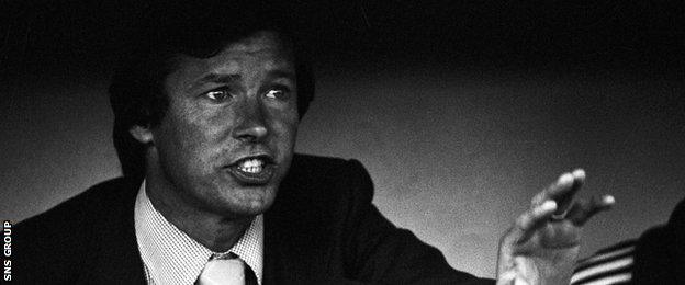 Sir Alex Ferguson in the St Mirren dugout