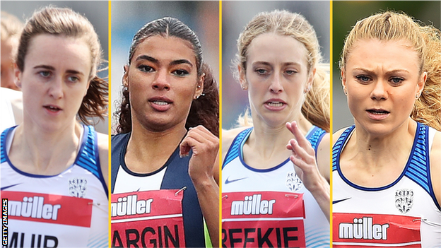 Laura Muir, Nicole Yeargin, Jemma Reekie and Beth Dobbin