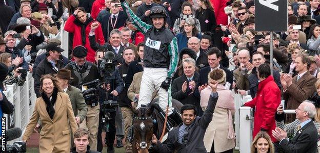 Altior was a popular winner at even money on Ladies' Day at Cheltenham