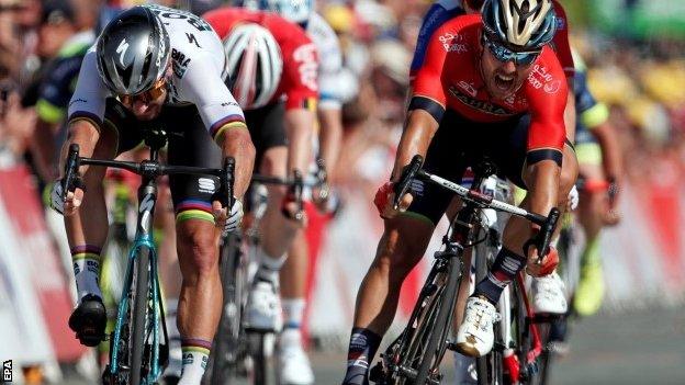 Peter Sagan wins stage two from Sonny Colbrelli