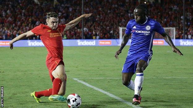 Connor Randall playing for Liverpool against Chelsea